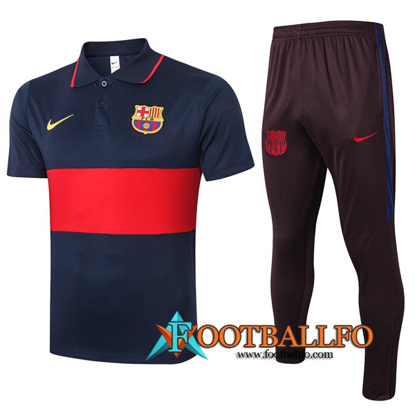 Polo Futbol FC Barcelona + Pantalones Azul Roja 2020/2021