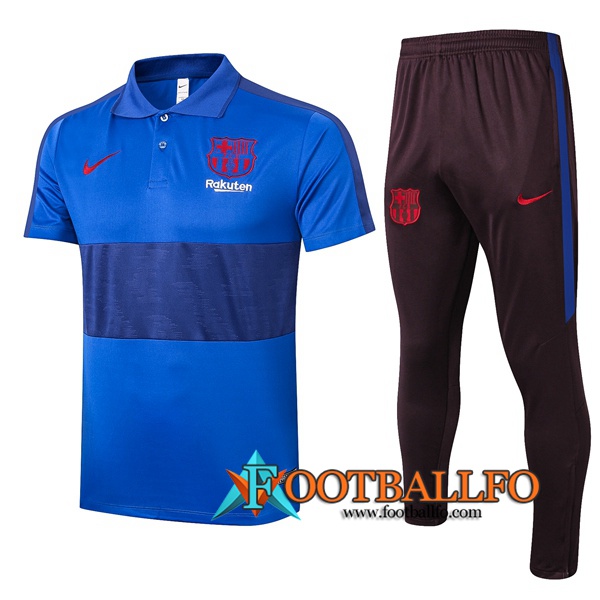 Polo Futbol FC Barcelona + Pantalones Azul 2020/2021
