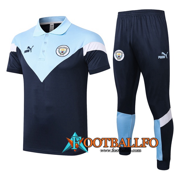 Polo Futbol Manchester City + Pantalones Azul 2020/2021