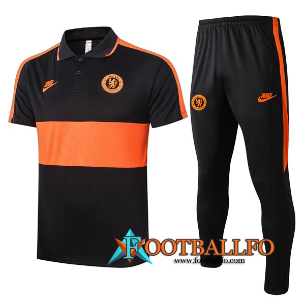 Polo Futbol FC Chelsea + Pantalones Naranja 2020/2021