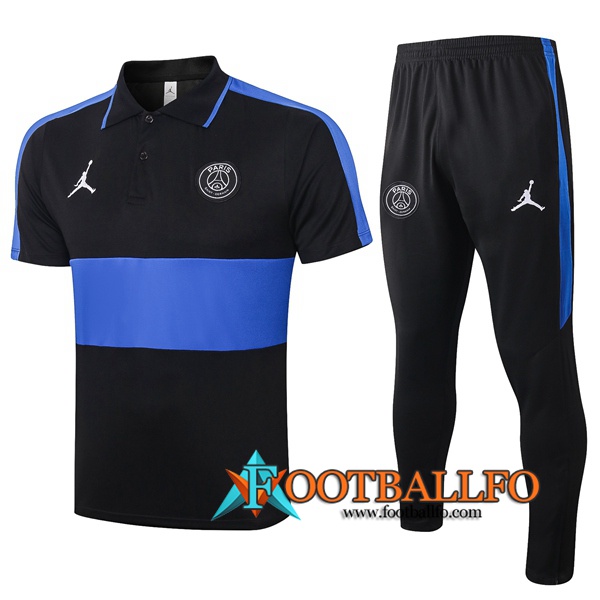 Polo Futbol PSG Jordan + Pantalones Negro Azul 2020/2021