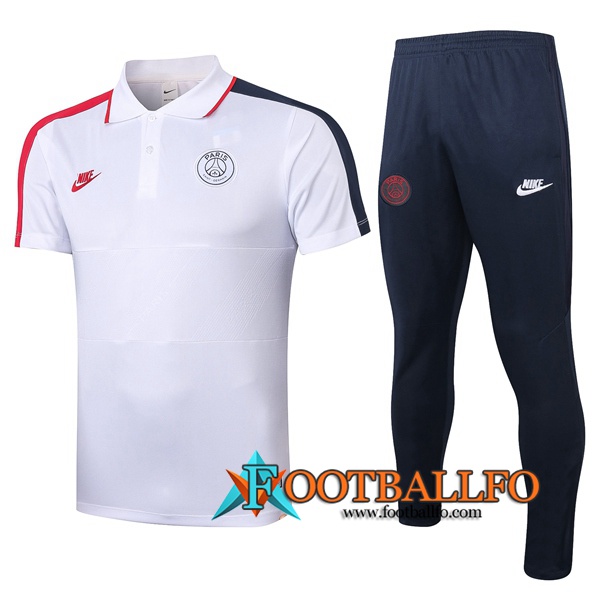 Polo Futbol Paris PSG + Pantalones Blanco 2020/2021