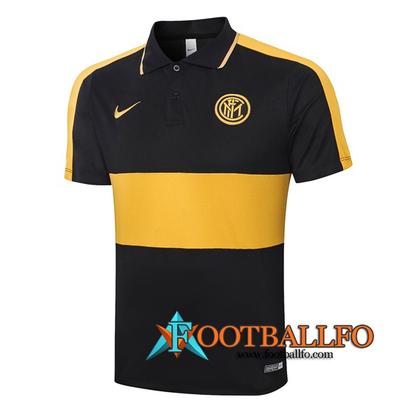 Polo Futbol Inter Milan Negro Amarillo 2020/2021