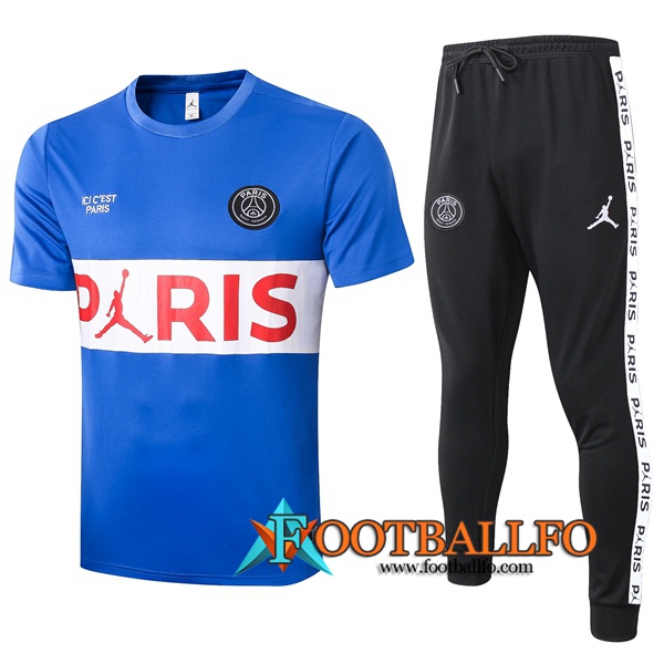 Camisetas de entrenamiento Paris PSG + Pantalones Azul Blanco 2020/2021