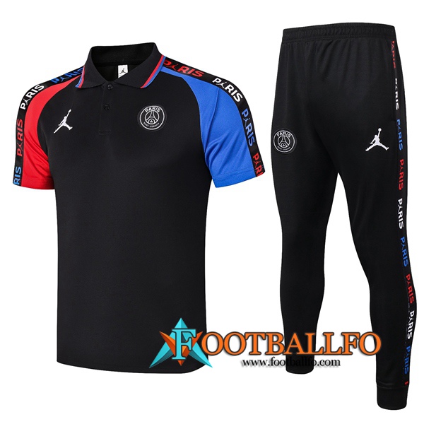 Polo Futbol Paris PSG Jordan + Pantalones Negro Azul Roja 2020/2021