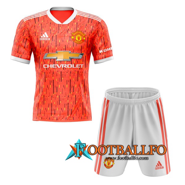 Camisetas Futbol Manchester United Ninos Primera Version Filtrada 2020/2021