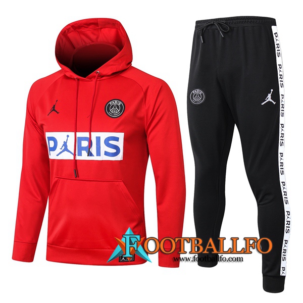 Chandal Futbol - Chaqueta con capucha + Pantalones Pairis PSG Jordan Roja 2020/2021
