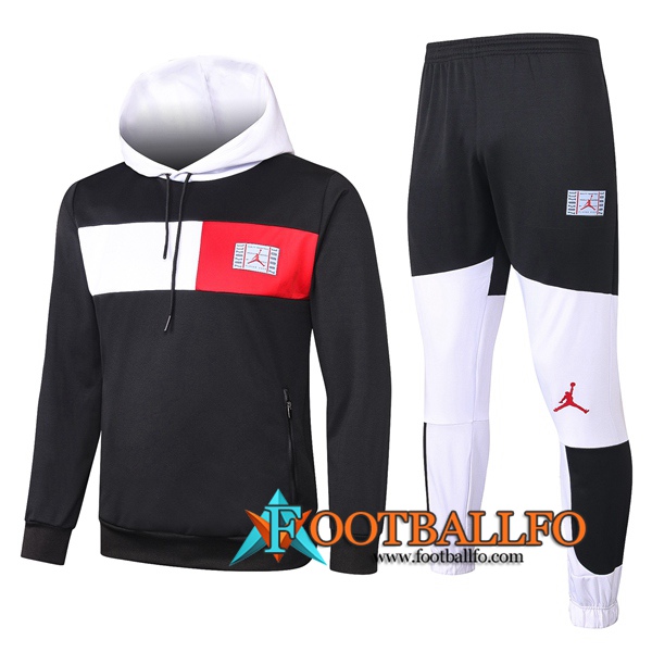 Chandal Futbol - Chaqueta con capucha + Pantalones Pairis PSG Jordan Negro 2020/2021