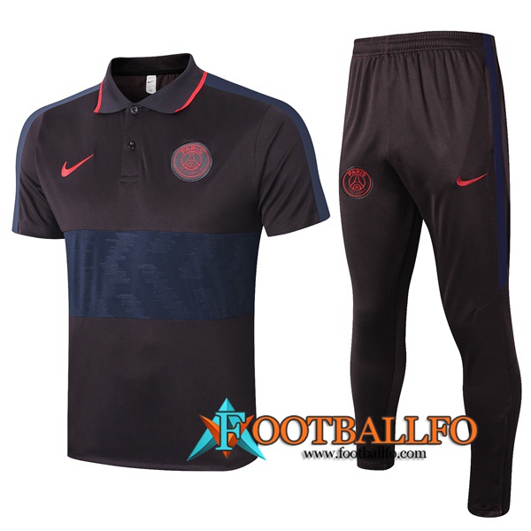 Polo Futbol Paris PSG + Pantalones Negro 2020/2021