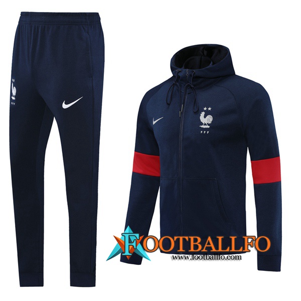 Chandal Futbol - Chaqueta con capucha + Pantalones Francia Azul Royal 2020/2021