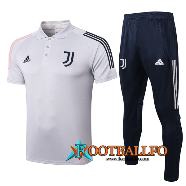 Polo Futbol Juventus + Pantalones Gris Claro 2020/2021