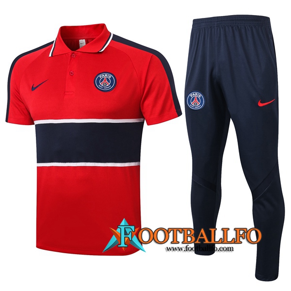 Polo Futbol Paris PSG + Pantalones Roja 2020/2021