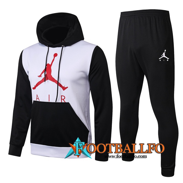 Nueva Chandal Futbol - Chaqueta con capucha + Pantalones Pairis PSG Jordan Blanco Negro 2020/2021