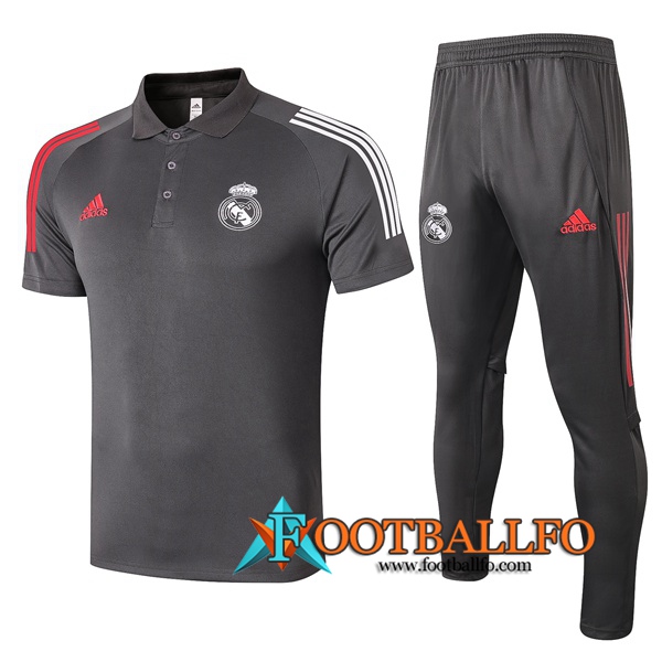 Polo Futbol Real Madrid + Pantalones Gris 2020/2021