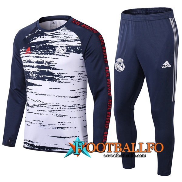 Chandal Futbol + Pantalones Real Madrid Azul Royal Blanco 2020/2021