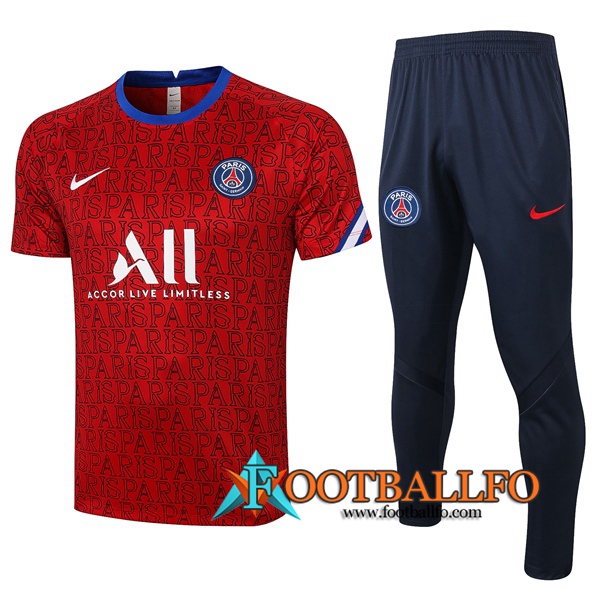 Camisetas de entrenamiento Paris PSG + Pantalones Roja 2020/2021