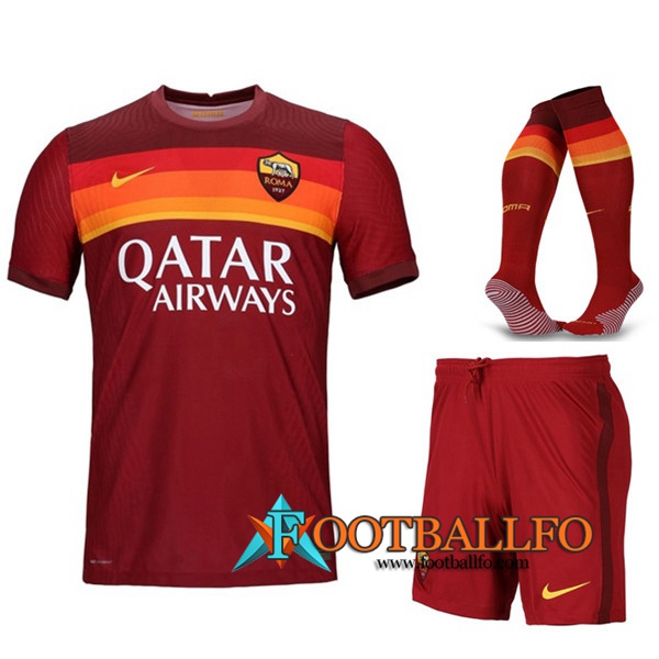 Traje Camisetas Futbol AS Roma Primera (Cortos+Calcetines) 2020/21