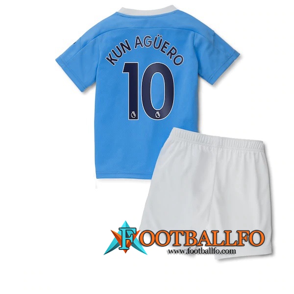 Camisetas Futbol Manchester City (Agüero 10) Ninos Primera 2020/2021