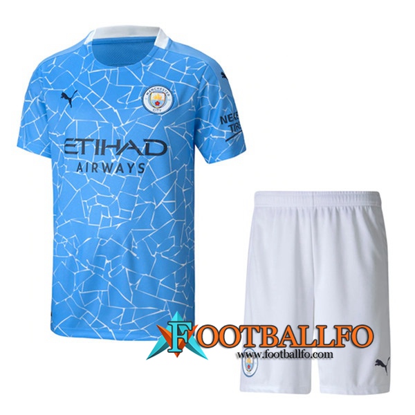 Traje Camisetas Futbol Manchester City Primera + Cortos 2020/2021
