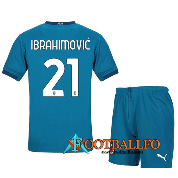 Camisetas Futbol Milan AC (IBRAHIMOVIC 21) Ninos Tercera 2020/2021
