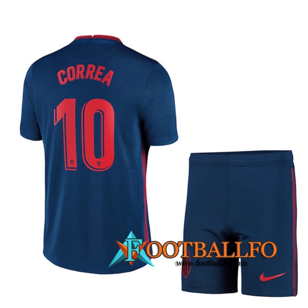 Camisetas Futbol Atletico Madrid (Correa 10) Ninos Segunda 2020/2021