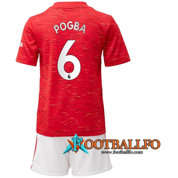 Camisetas Futbol Manchester United (Pogba 6) Ninos Primera 2020/2021