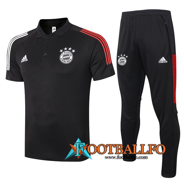 Polo Futbol Bayern Munich + Pantalones Negro 2020/2021