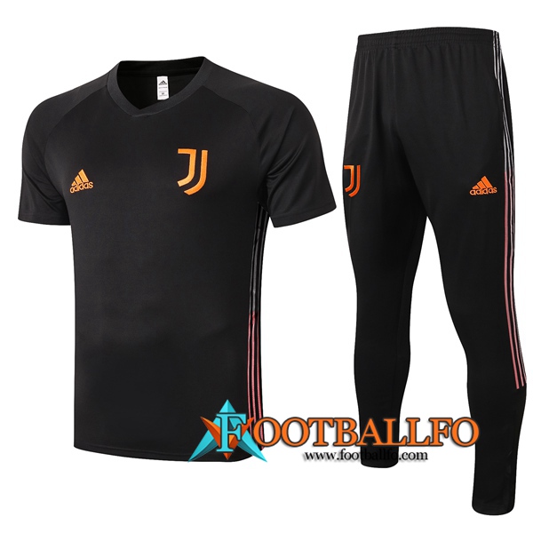 Camisetas de entrenamiento Juventus + Pantalones Negro 2020/2021