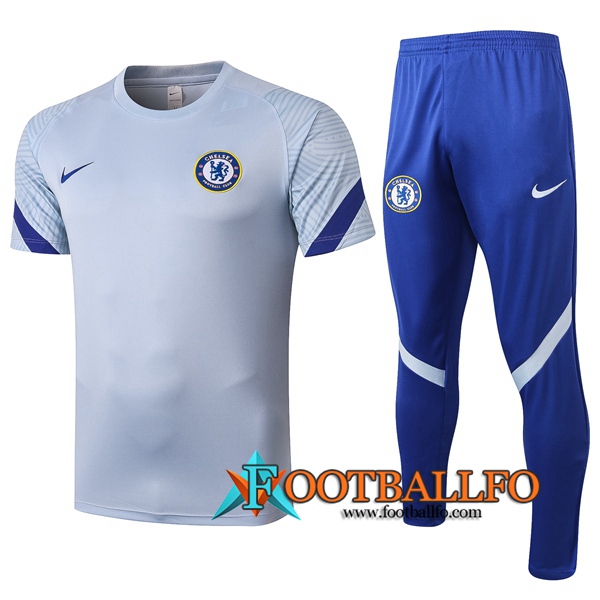 Camisetas de entrenamiento FC Chelsea + Pantalones Gris 2020/2021