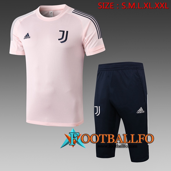 Camisetas de entrenamiento Juventus + Pantalones 3/4 Rosa 2020/2021