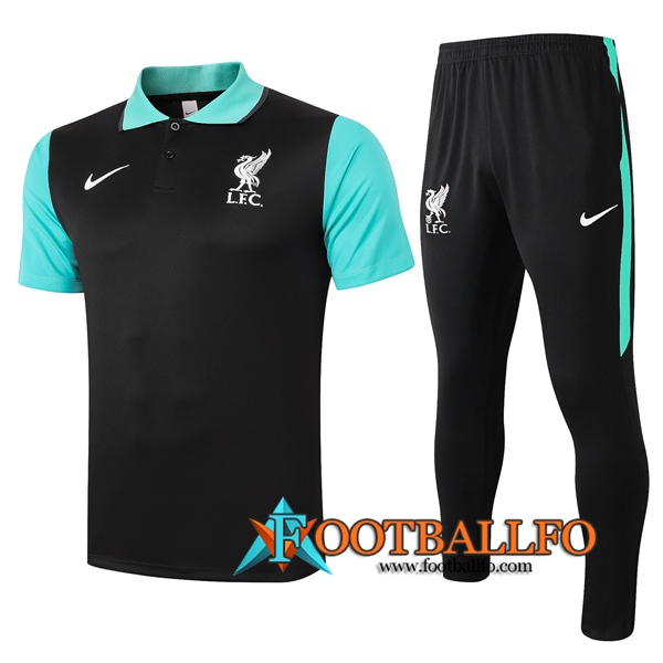Polo Futbol FC Liverpool + Pantalones Negro 2020/2021