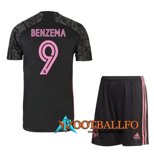 Camisetas Futbol Real Madrid (BENZEMA 9) Ninos Tercera 2020/2021