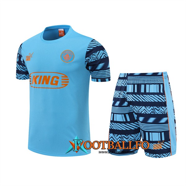Camiseta Entrenamiento +Cortos Manchester City Azul 2022/2023