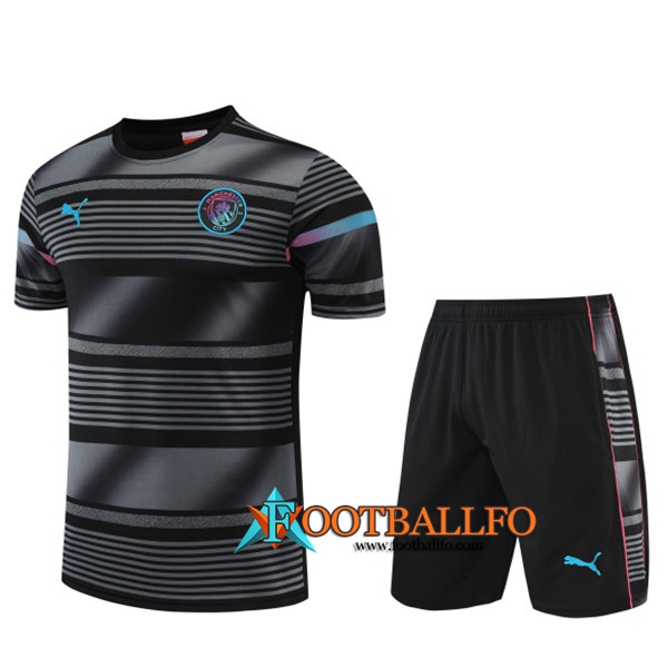 Camiseta Entrenamiento +Cortos Manchester City Negro 2022/2023