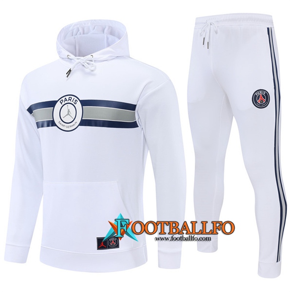 Diseñar Chaqueta Con Capucha Chandal Jordan PSG Blanco 2022/2023