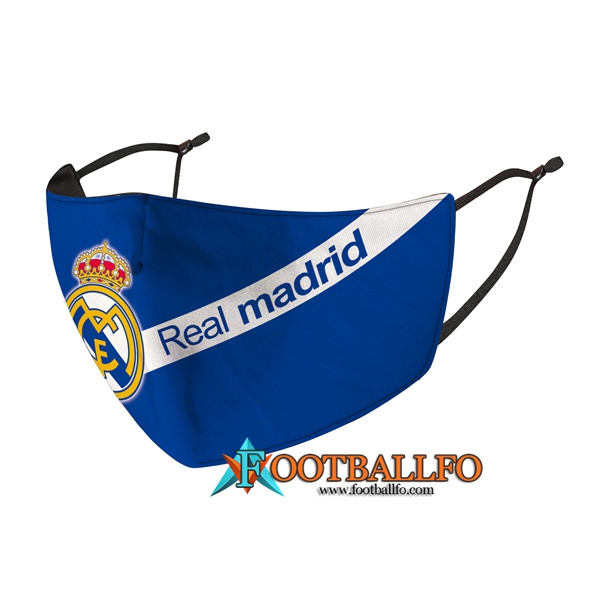 Mascarilla Futbol Real Madrid Azul/Blanco Reutilisable