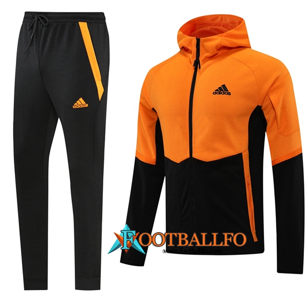 Chaqueta Con Capucha Chandal Adidas Negro/Naranja 2022/2023