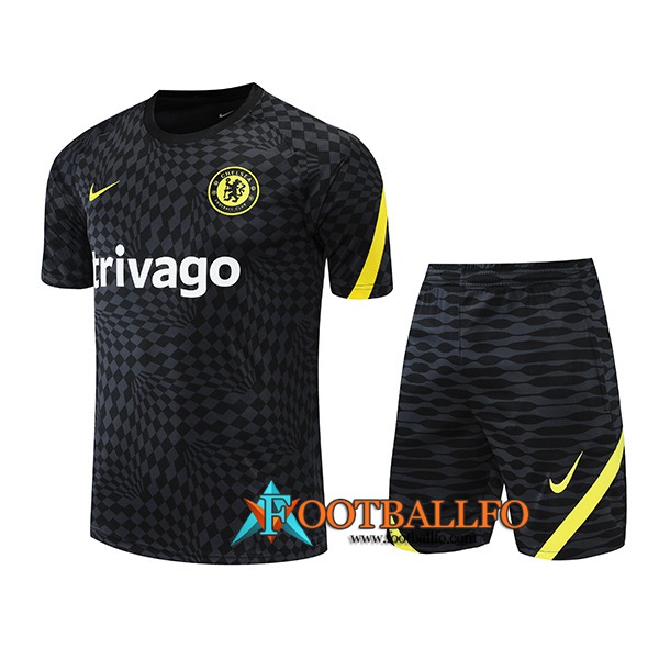 Camiseta Entrenamiento + Cortos FC Chelsea Negro 2022/2023