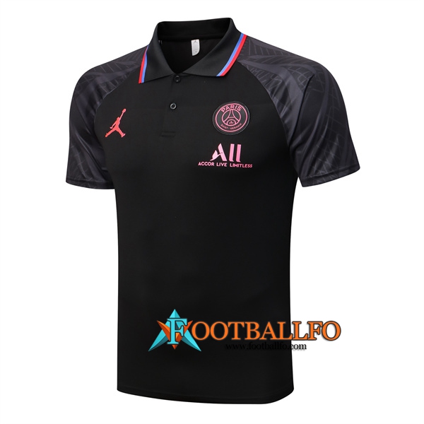 Camiseta Polo Jordan PSG Negro/Gris 2022/2023