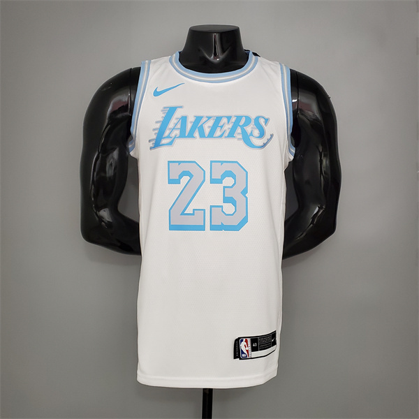 Camisetas Los Angeles Lakers (James #23) Blanco Encolure Ronde Retro Limited Edition
