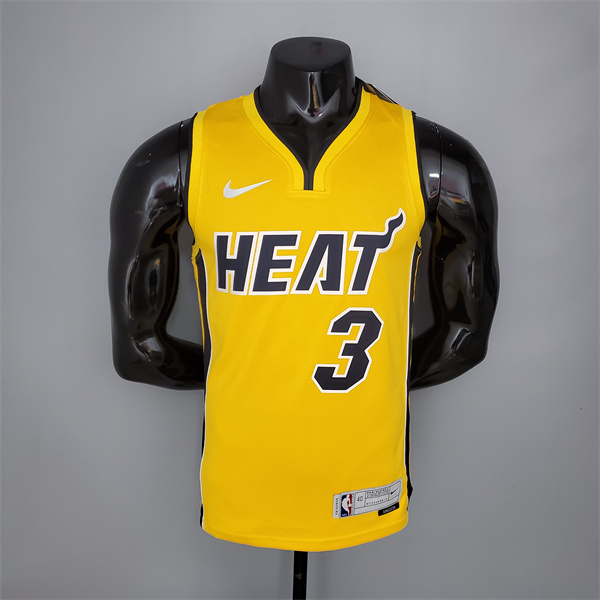 Camisetas Miami Heat (Wade #3) 2021 Amarillo Bonus Edition