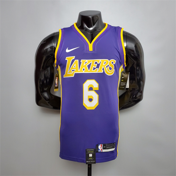 Camisetas Los Angeles Lakers (James #6) Púrpura