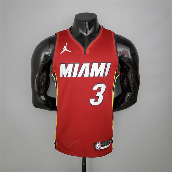 Nueva Camisetas Miami Heat (Wade #3) Vino tinto