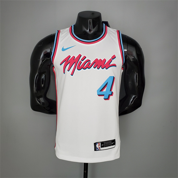 Camisetas Miami Heat (Oladipo #4) Blanco Encolure Ronde