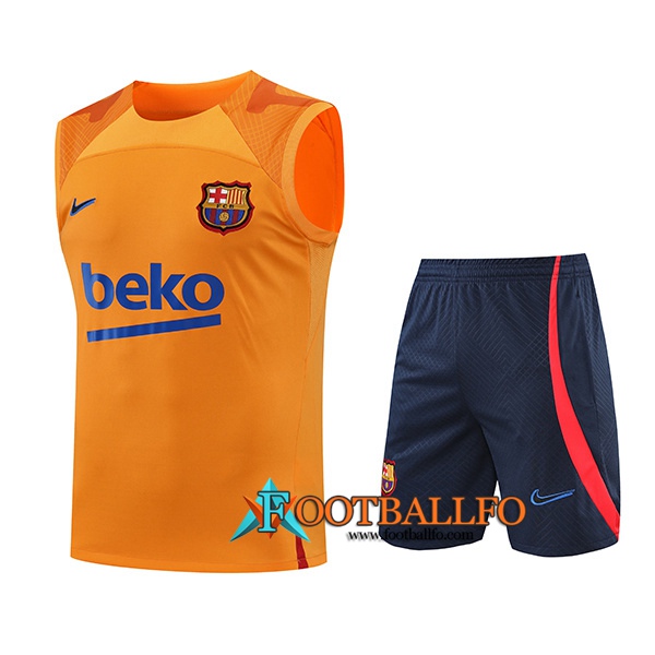 Camiseta Entrenamiento sin mangas + Cortos FC Barcelona Amarillo 2022/2023