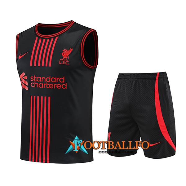 Camiseta Entrenamiento sin mangas + Cortos FC Liverpool Negro 2022/2023