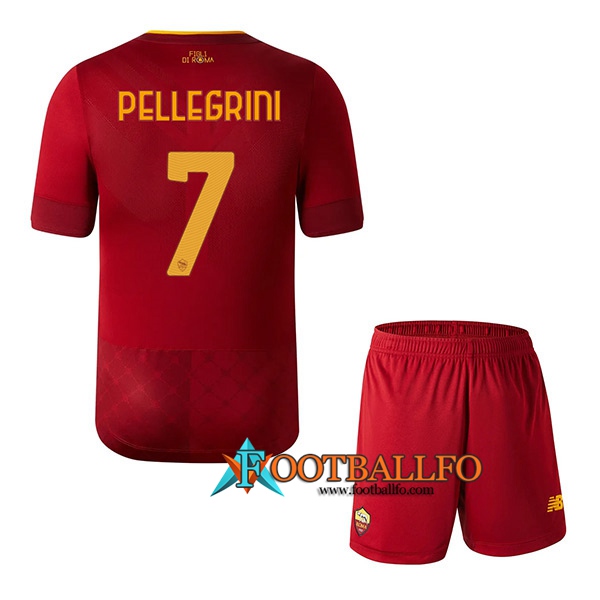 Camisetas De Futbol AS Roma (PELLEGRINI #7) Ninos Primera 2022/23