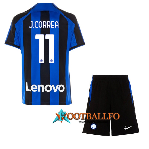 Camisetas De Futbol Inter Milan (J.CORREA #11) Ninos Primera 2022/23
