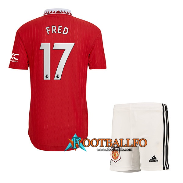 Camisetas De Futbol Manchester United (FRED #17) Ninos Primera 2022/23
