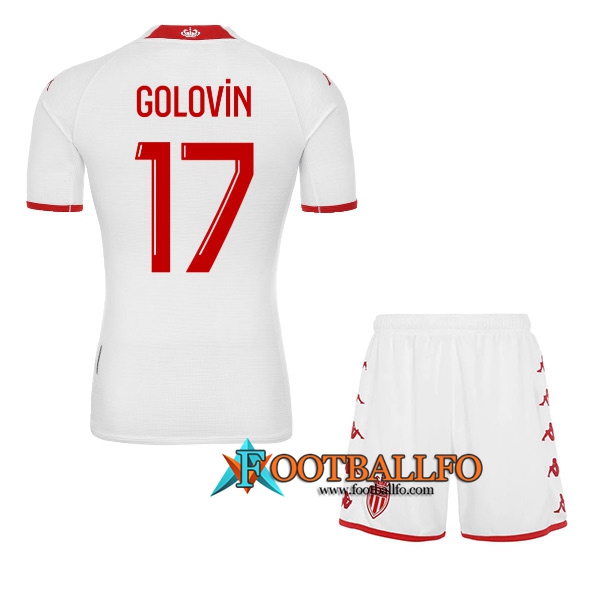 Camisetas De Futbol AS Monaco (GOLOVIN #17) Ninos Primera 2022/23